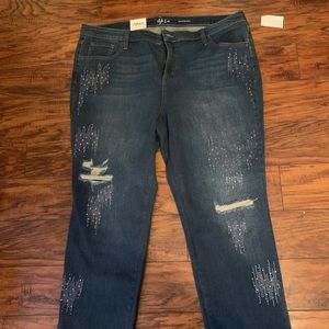 Style & Co distressed boyfriend jeans size 18 NWT